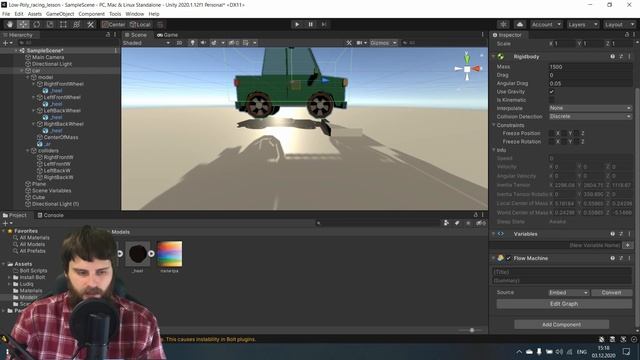 Unity Bolt. Урок 2.5. Физика на WheelCollider. смотреть онлайн