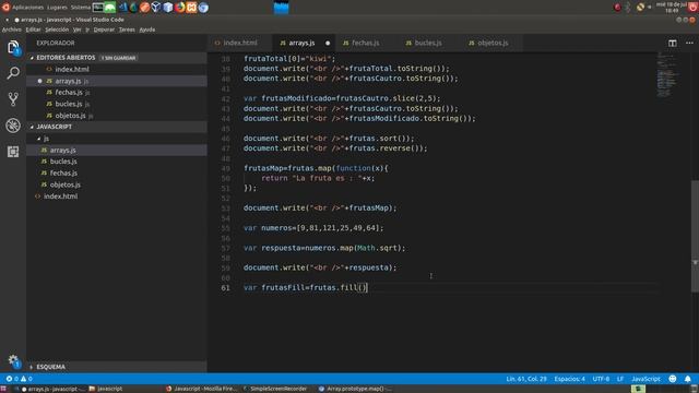 javascript metodos array sort,reverse,map,fill смотреть онлайн