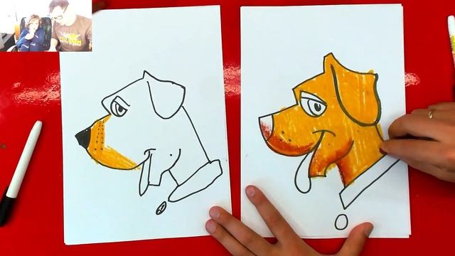 Как нарисовать СОБАКУ / урок рисования для детей смотреть онлайн