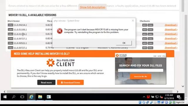 Installing WAMP - Downloading Missing FIles while installing WAMP Server - Part 5 смотреть онлайн