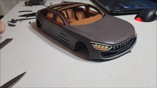 Постройка модели автомобиля из пластилина 13. Внешняя обшивка (5 часть) смотреть онлайн