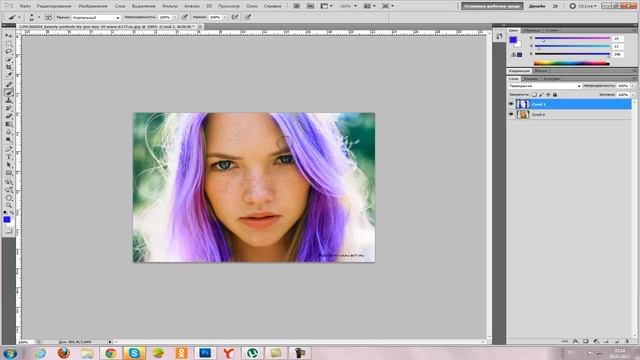 Урок по Photoshop замена цвета волос,цвет губ,отбеливание кожи смотреть онлайн