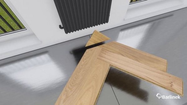 Укладка паркетной доски Barlinek елочкой на подложку
