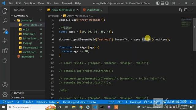 Map, filter methods in Javascript | Javascript Tutorial for beginners? смотреть онлайн