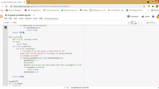 Python program for 4 queen problem and 8 queen problem in Artificial Intelligence Lab смотреть онлайн