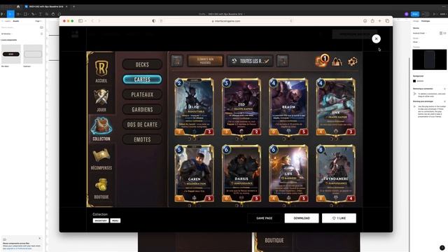 Figma Game UI - Legends of Runeterra Riot Games UI Tutorial смотреть онлайн