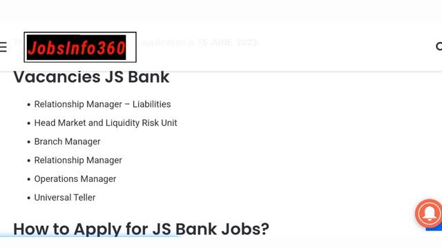 Js Bank Jobs|| Js Bank latest jobs 2023|| How to apply online Js Bank 2023 смотреть онлайн