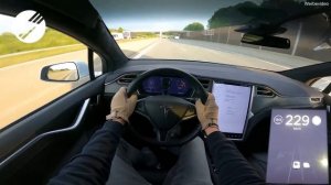 TESLA MODEL X P100D максимальная скорость автобан POV