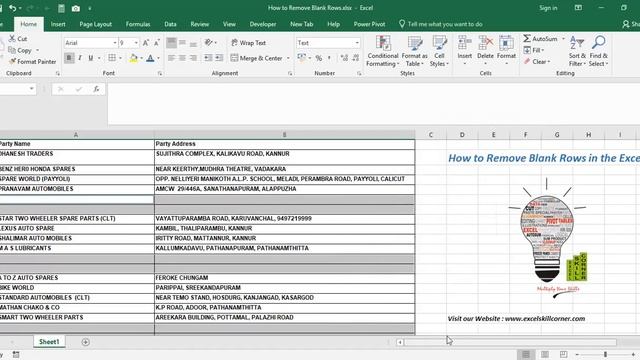 How to remove Multiple Blank rows from Excel Data in a single click смотреть онлайн