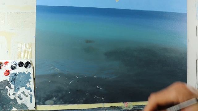 How to paint water tutorial - painting dark wave reflections смотреть онлайн