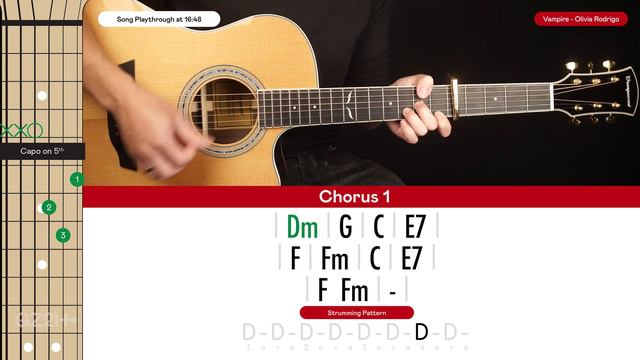 Vampire Guitar Tutorial Olivia Rodrigo Guitar Lesson |Chords + TAB| смотреть онлайн