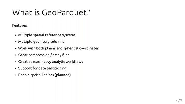 GeoParquet: a Columnar Format for Geospatial Vector Data using Apache Parquet смотреть онлайн