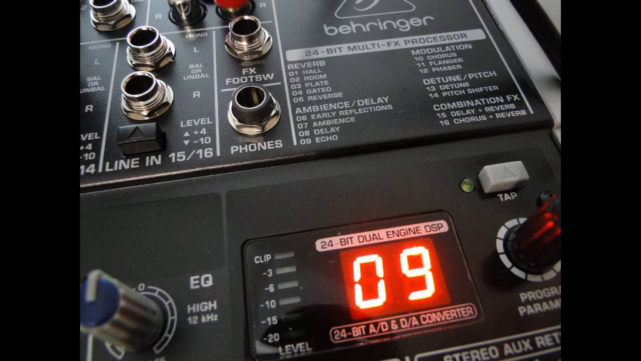 Behringer Xenyx X2222 USB FX processor demo смотреть онлайн