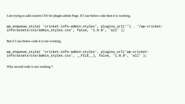 Wordpress: Add custom CSS for plugin admin Page смотреть онлайн