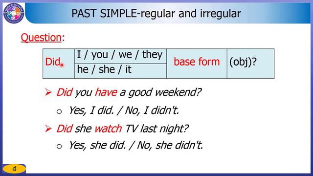 ភាសាអង់គ្លេសថ្នាក់ទី៧-Unit10: I had a great time!-Lesson focused: Past Simple-regular and irregular смотреть онлайн
