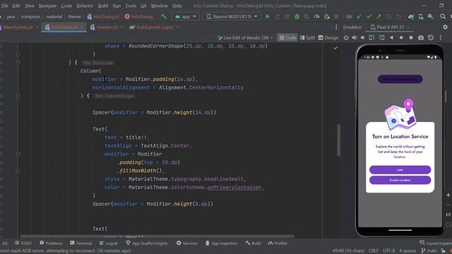 Compose Custom Animating Dialog - Location Permission UI UX смотреть онлайн