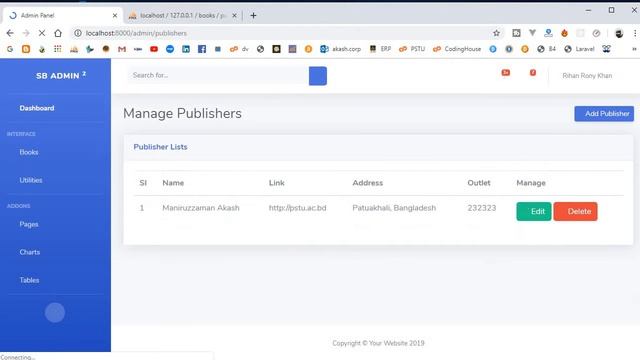 #7 Publisher CRUD Fix Admin Template - Laravel Book Sharing Website Complete Project смотреть онлайн