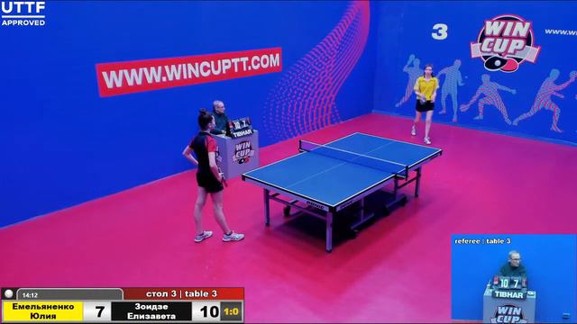 Емельяненко Юлия 1-3 Зоидзе Елизавета Турнир Восток 3 WIN CUP 14.02.21 Прямая трансляция Зал 3 смотреть онлайн