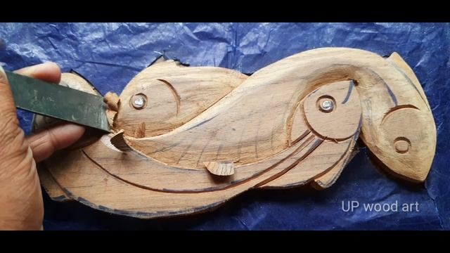 |Fish wood carving and tutorial|UP wood art| смотреть онлайн