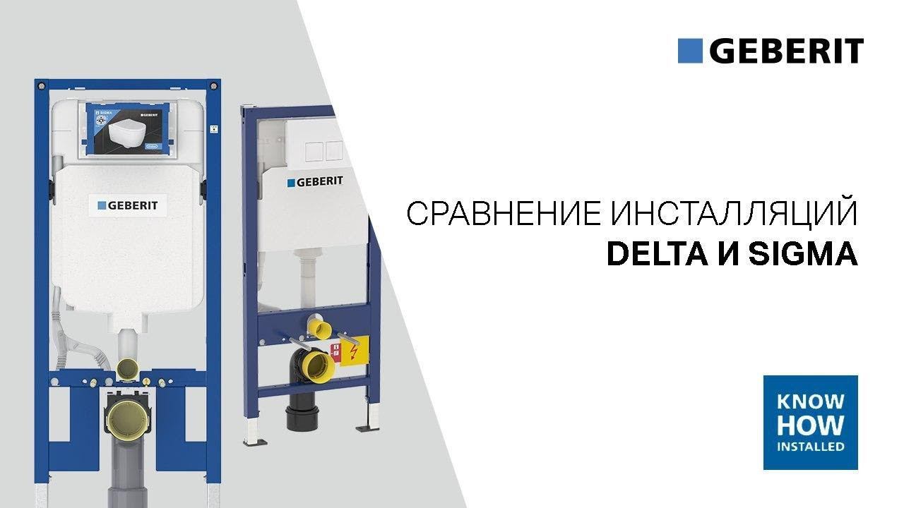 Сравнение инсталляций для подвесных унитазов Geberit Delta и Sigma
