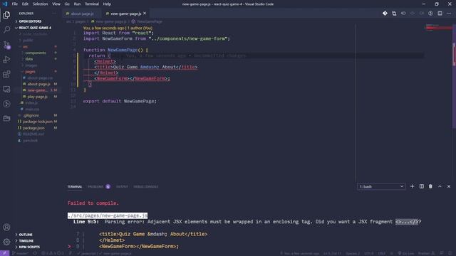 FA20 Code Sprint A: Week 05 Quiz Game - React Helmet and Fragments смотреть онлайн