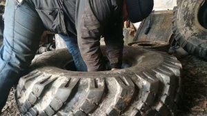 Урал лесовоз. Перебортовка колеса