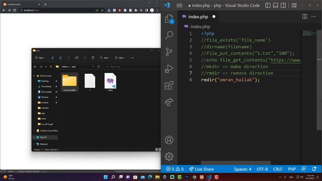 تعلم php - File system - mkdir - rmdir - copy - rename смотреть онлайн