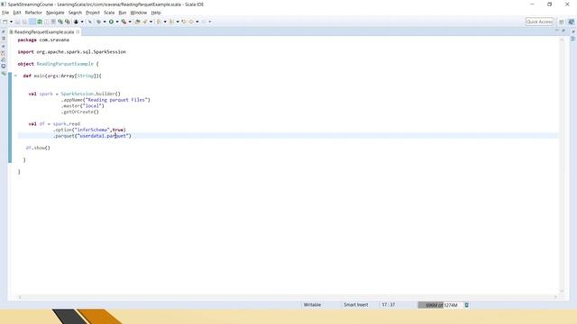 Reading Parquet File as a DataFrame | Spark with Scala | Applying filter transformation смотреть онлайн