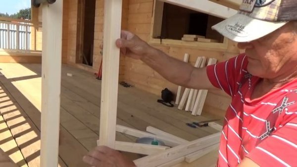 Установка перил и балясин на веранде . Часть 1.  installation handrails and balusters on the porch.