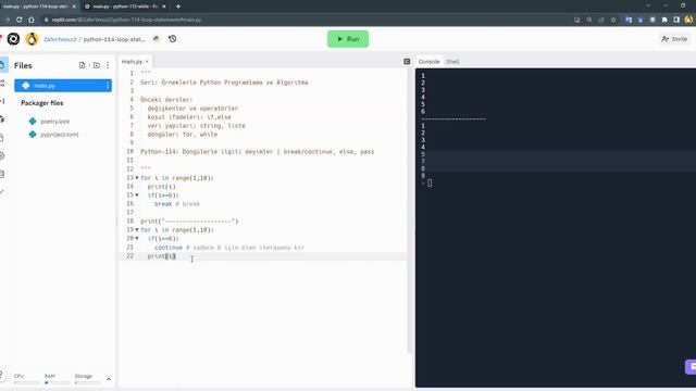 Python 114 - Döngülerle ilgili deyimler | break/continue, else, pass смотреть онлайн