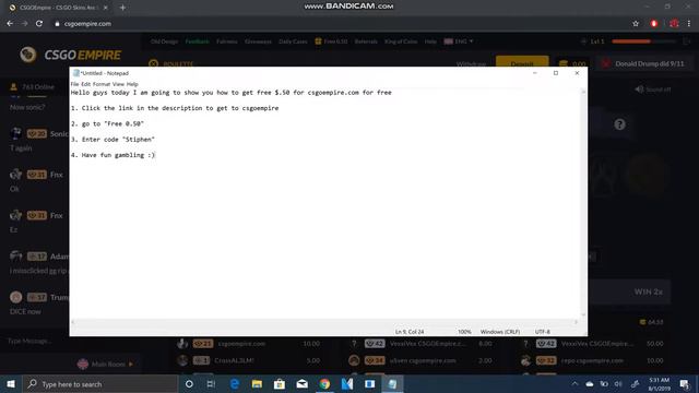 How to get FREE COINS csgoempire.com 2019 смотреть онлайн