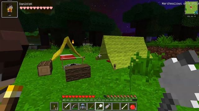 КАК ВЫЖИТЬ НУБУ И ДЕВУШКЕ В ПАЛАТОЧНОМ ЛАГЕРЕ НОЧЬЮ В ЛЕСУ? ВЫЖИВАНИЕ В ПАЛАТКЕ МАЙНКРАФТ! смотреть онлайн