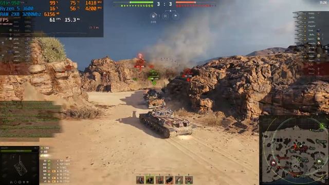 World of Tanks : GTX 950 2GB + Ryzen 5 3600 смотреть онлайн