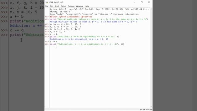 Basic Python Assignment Operators смотреть онлайн