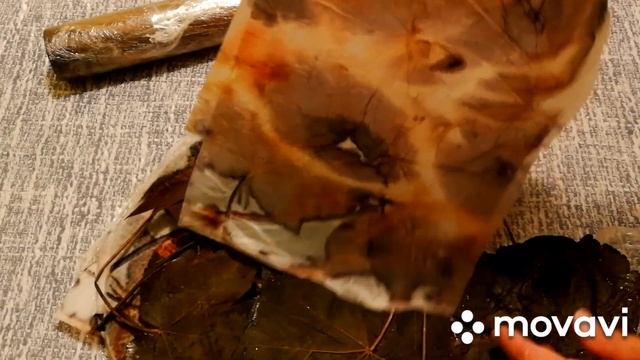 Экопринт на войлоке. Эвкалипт и клен. смотреть онлайн