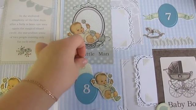 Нежный альбом ручной работы для мальчика. Скрапбукинг