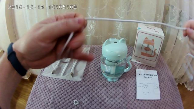 Увлажнитель воздуха, ультразвуковой, 3 в 1, 350 мл, USB, котик. смотреть онлайн