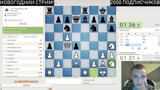 Играю в БЛИЦ против КМС Евгения Шувалова! Активизация фигур! смотреть онлайн