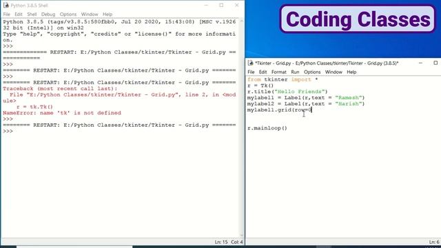 Tkinter GUI Tutorial - Python Coding for Beginners (Grid Creation in Tkinter) смотреть онлайн