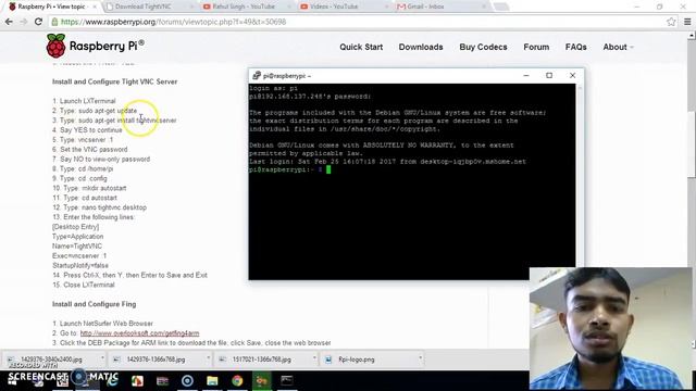 Tutorial 3 : Tight vnc server for graphical display of raspberry pi смотреть онлайн