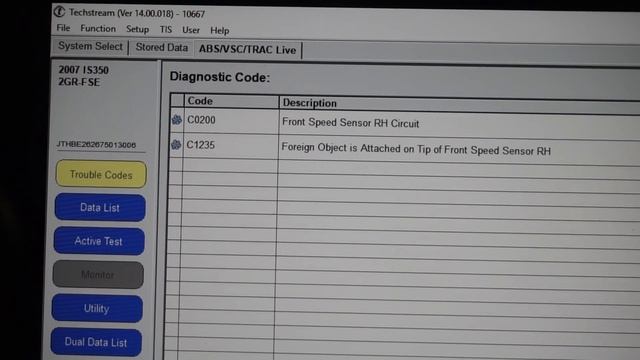 Diagnose VSC And ABS With Toyota TechStream