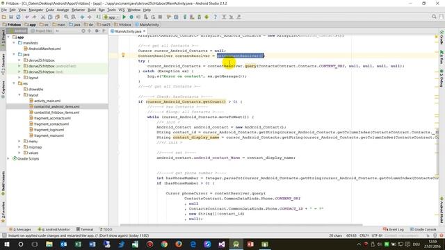 Android Studio #14: Read Contacts and Fill into a ListView смотреть онлайн