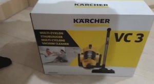 Купили пылесос безмешковый KARCHER VC 3, Распаковка пылесоса.