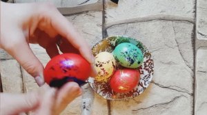 Красим яйца+фольга