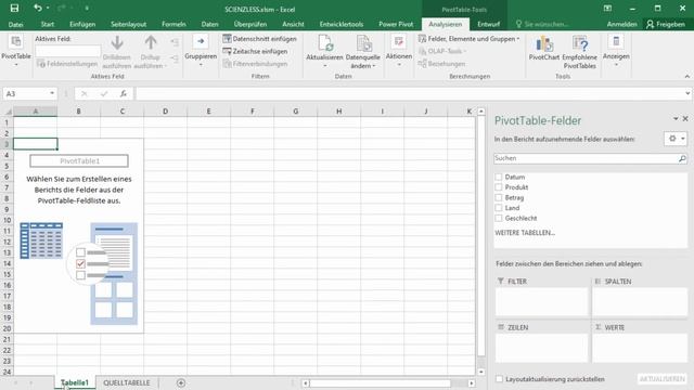 Excel VBA Dashboard erstellen #2.2 Erste Pivot Tabelle in Excel erstellen смотреть онлайн