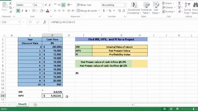 How to calculate IRR, NPV, and PI in excel смотреть онлайн