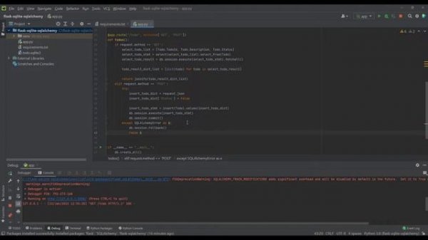 SQLAlchemy Expressions for insert(), update() and delete() in Python Flask