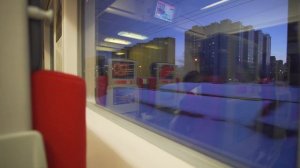 Russia, Moscow, Aeroexpress train ride from Sheremetyevo International Airport to Belorusskaya metr