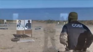 Бойцы дагестанского СОБР «Ястреб - Каспий» на занятиях по тактической стрельбе.