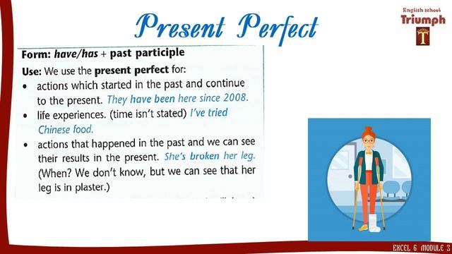 Excel 6, p 32, ex1. Module 3. Use of English 3b. Present perfect. Объяснение смотреть онлайн